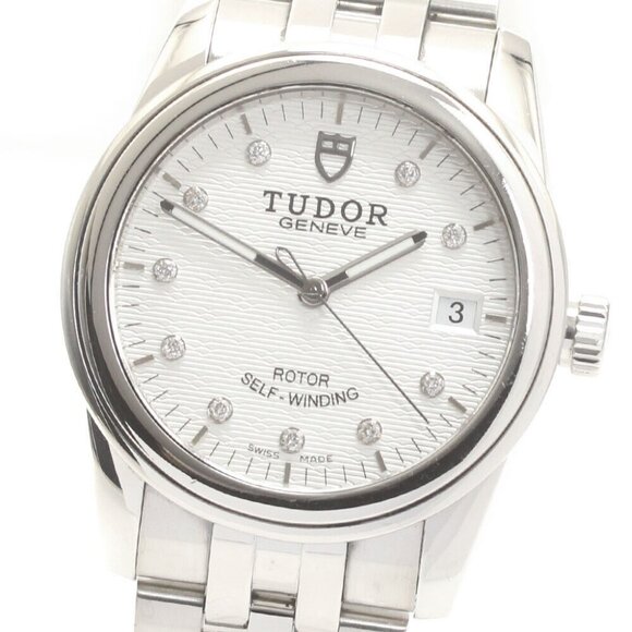 TUDOR Glamour 55000 Date 10P diamond Silver Dial Automatic Men's Watch_871522 - Picture 1 of 6